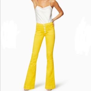 Ramy Brook Cindy yellow high rise flare jeans 23